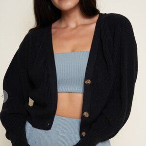 Whimsy and Row Juliette Cardigan in Black - M Cotton and Cashmere